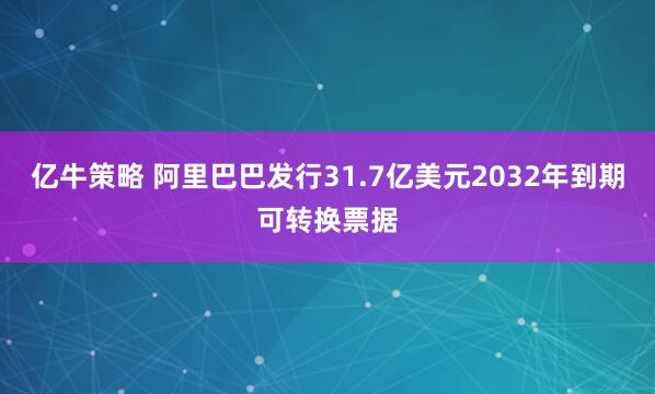 亿牛策略 阿里巴巴发行31.7亿美元2032年到期可转换票据