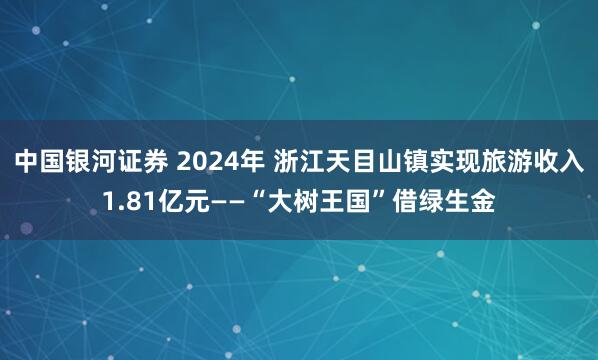 中国银河证券 2024年 浙江天目山镇实现旅游收入1.81亿元——“大树王国”借绿生金